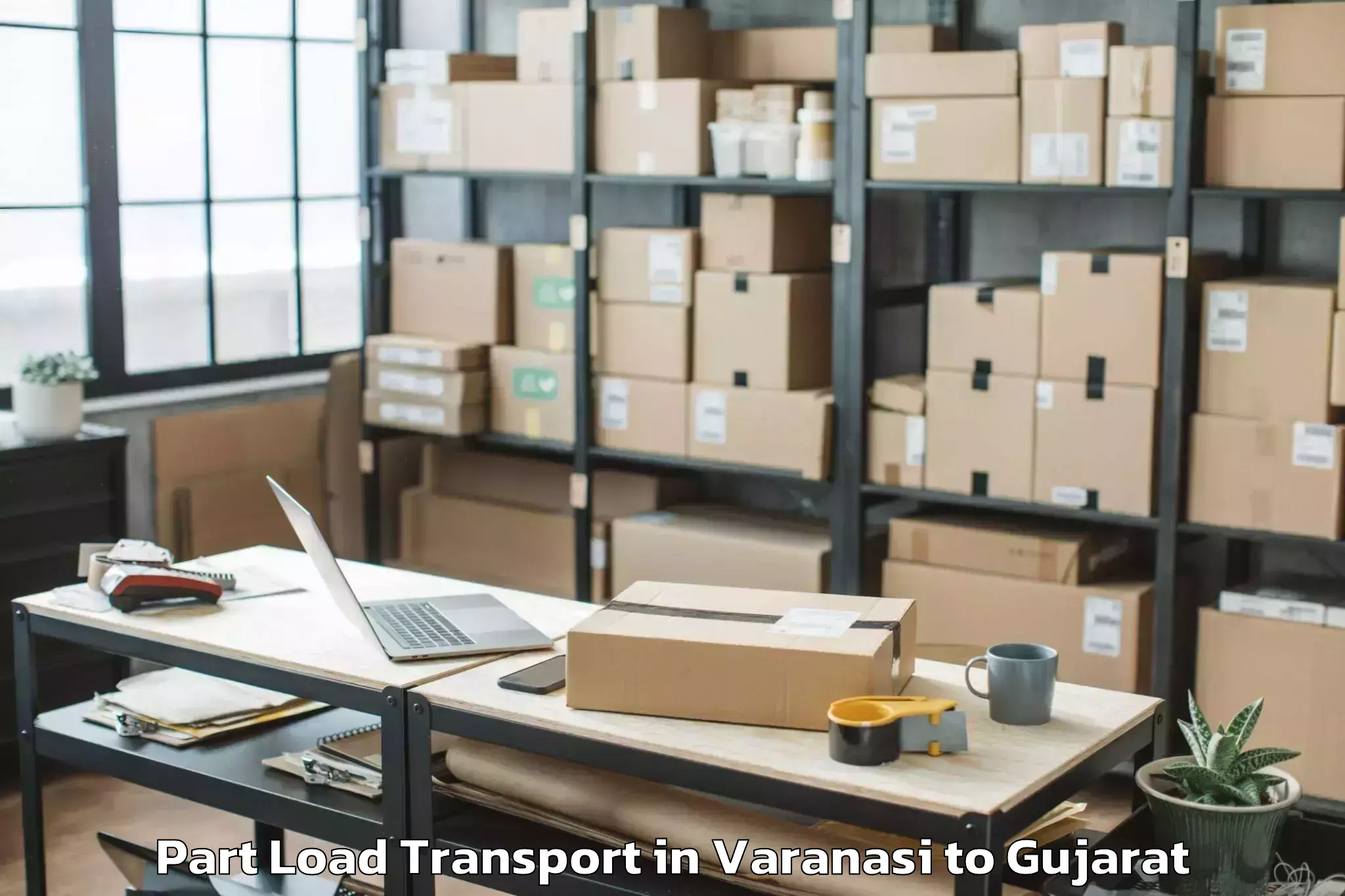 Book Varanasi to Dhasa Part Load Transport Online